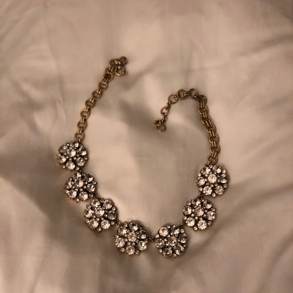 JCrew Jeweled Flower Necklace